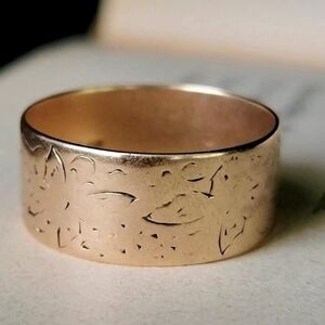 Antique Jr Wood & Sons 10k Rose Gold Butterfly Motif Cigar Band